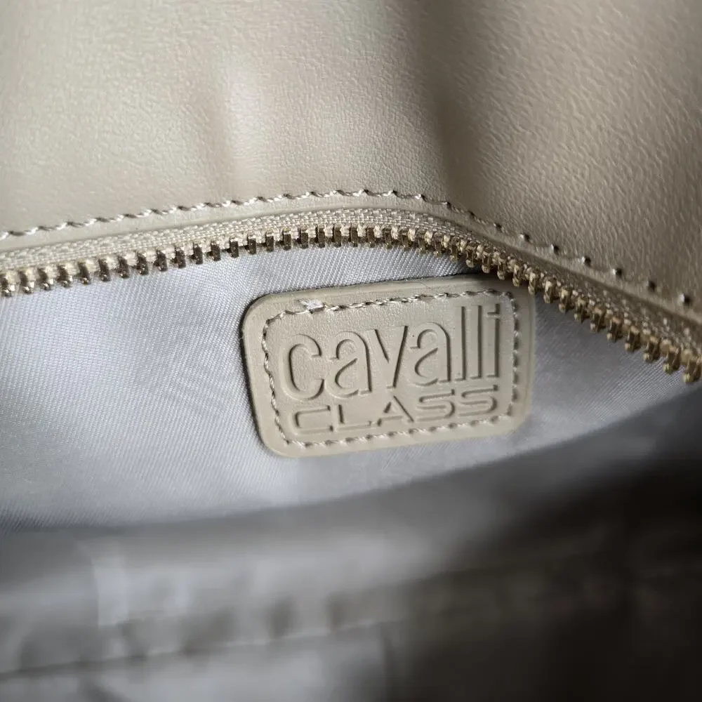 Cavalli Class Sandra Tote Bag‎ Beige Almond Shopper Handbag NWT